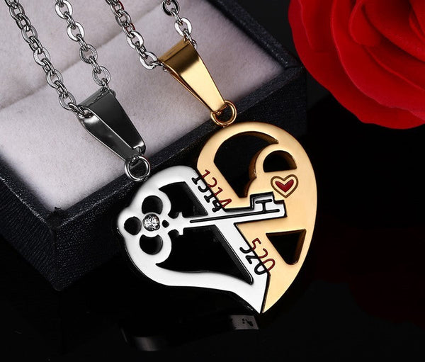 Couples Stainless Steel Matching Necklaces