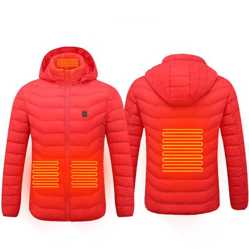 All-Weather Heated Jacket with Detachable Hood – Stay Warm in Style - Five Star Fynds