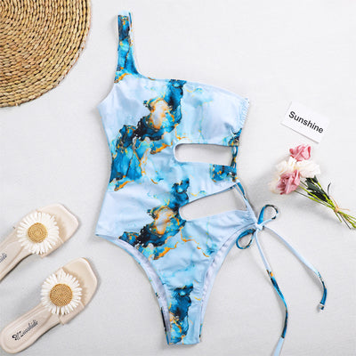 Sexy Lace-up Bikini One-piece Hollow Swimsuit - Five Star Fynds