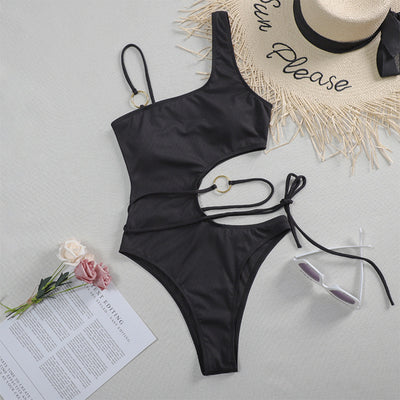 Sexy Lace-up Bikini One-piece Hollow Swimsuit - Five Star Fynds
