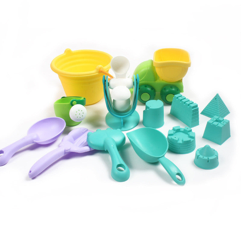 New Soft Beach Toys Children's Summer Beach Beach Bucket Playing In Water Large Shovel Sand Dredging Tool Set