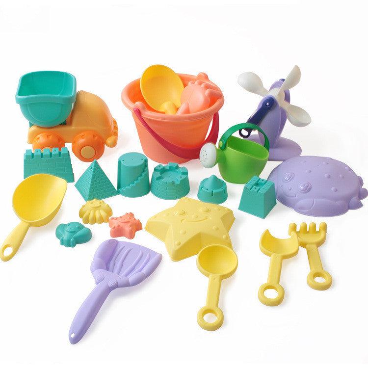 New Soft Beach Toys Children's Summer Beach Beach Bucket Playing In Water Large Shovel Sand Dredging Tool Set