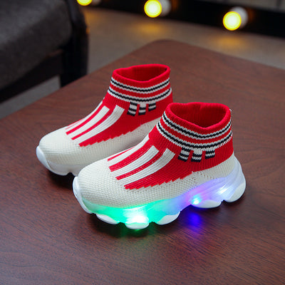 Children's LED light breathable sneakers