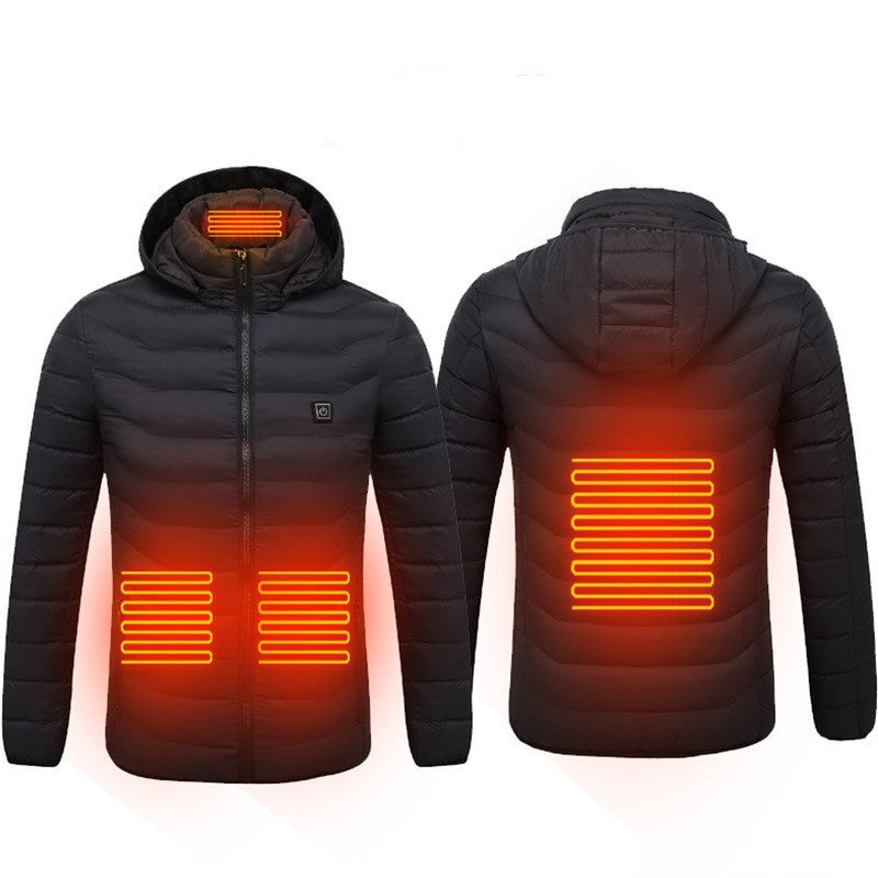 All-Weather Heated Jacket with Detachable Hood – Stay Warm in Style - Five Star Fynds