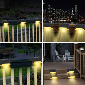 New Upgrade Waterproof LED Solar Fence Lamp Solar Deck Lights Solar Step Light Outdoor For Patio Stairs Garden Pathway Step Yard - Five Star Fynds