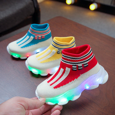 Children's LED light breathable sneakers