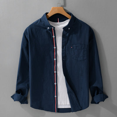 Men's British-style Oxford Long-sleeved Shirt
