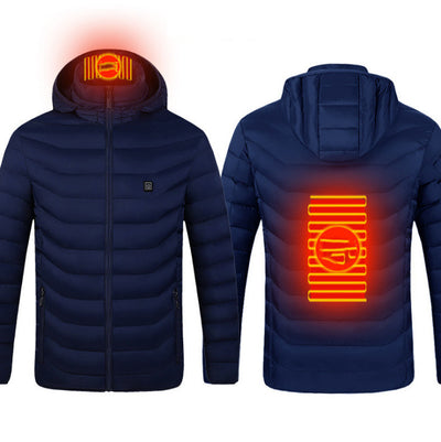 All-Weather Heated Jacket with Detachable Hood – Stay Warm in Style - Five Star Fynds