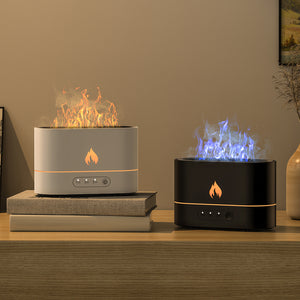 Siming Flame Aromatherapy Machine Home Bedroom Silent Atmosphere Light Humidifier Flame Diffuser Home Decor - Five Star Fynds