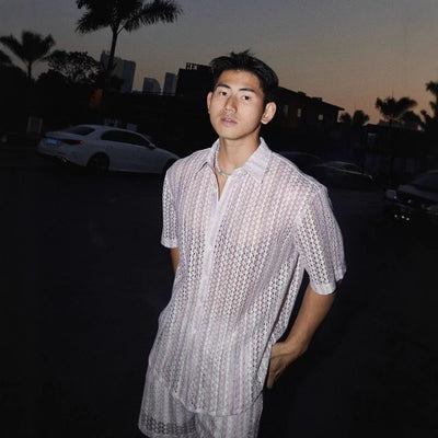 French Retro Hollow Short Sleeve Shirt
