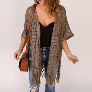 Women's Top Mid-length Blouse Tassel - Five Star Fynds