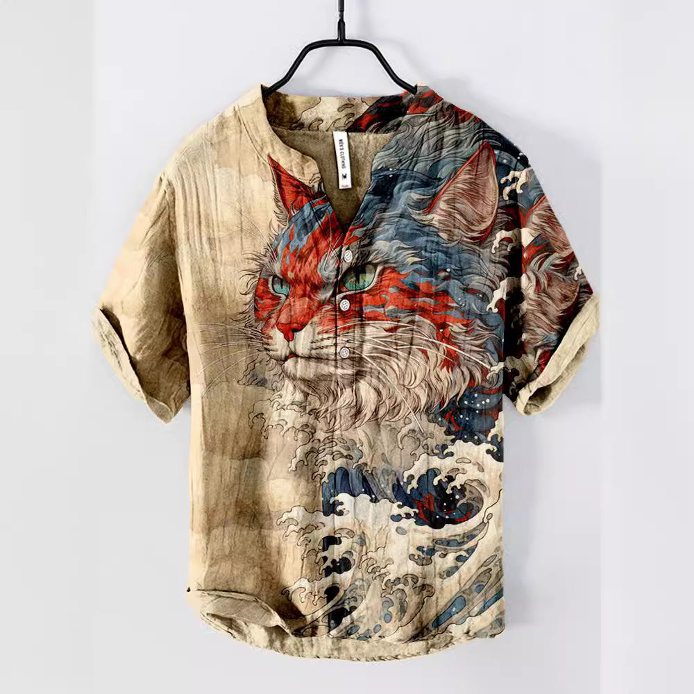 Plus Size Digital Printing Men's Short Sleeve - Five Star Fynds