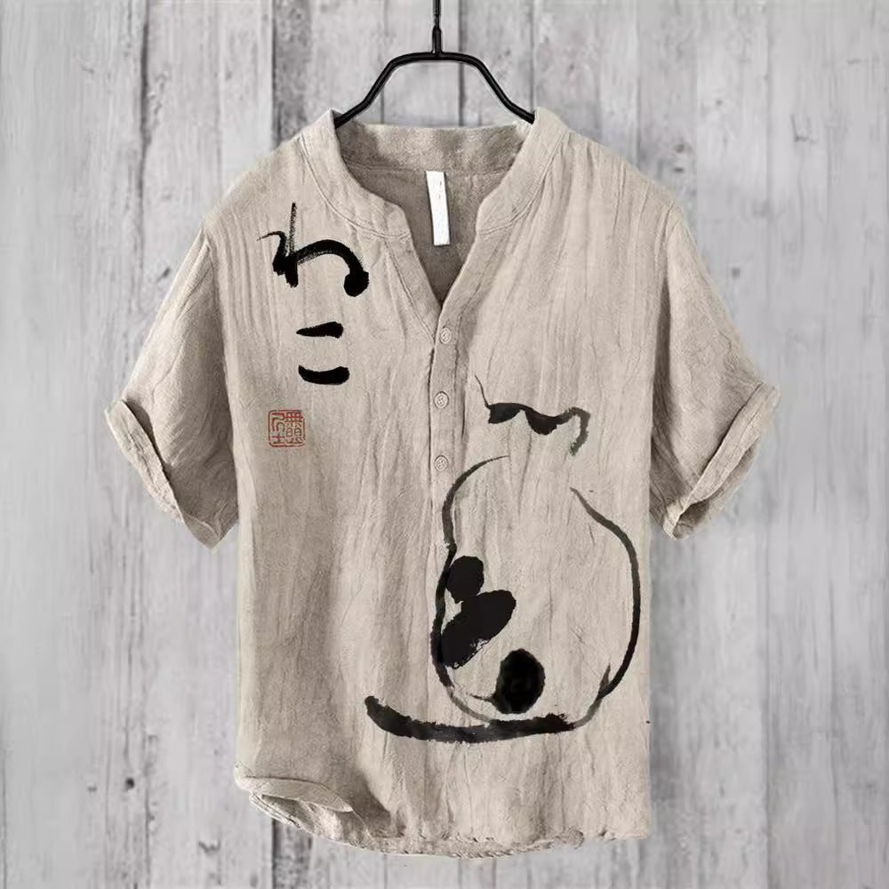 Plus Size Digital Printing Men's Short Sleeve - Five Star Fynds