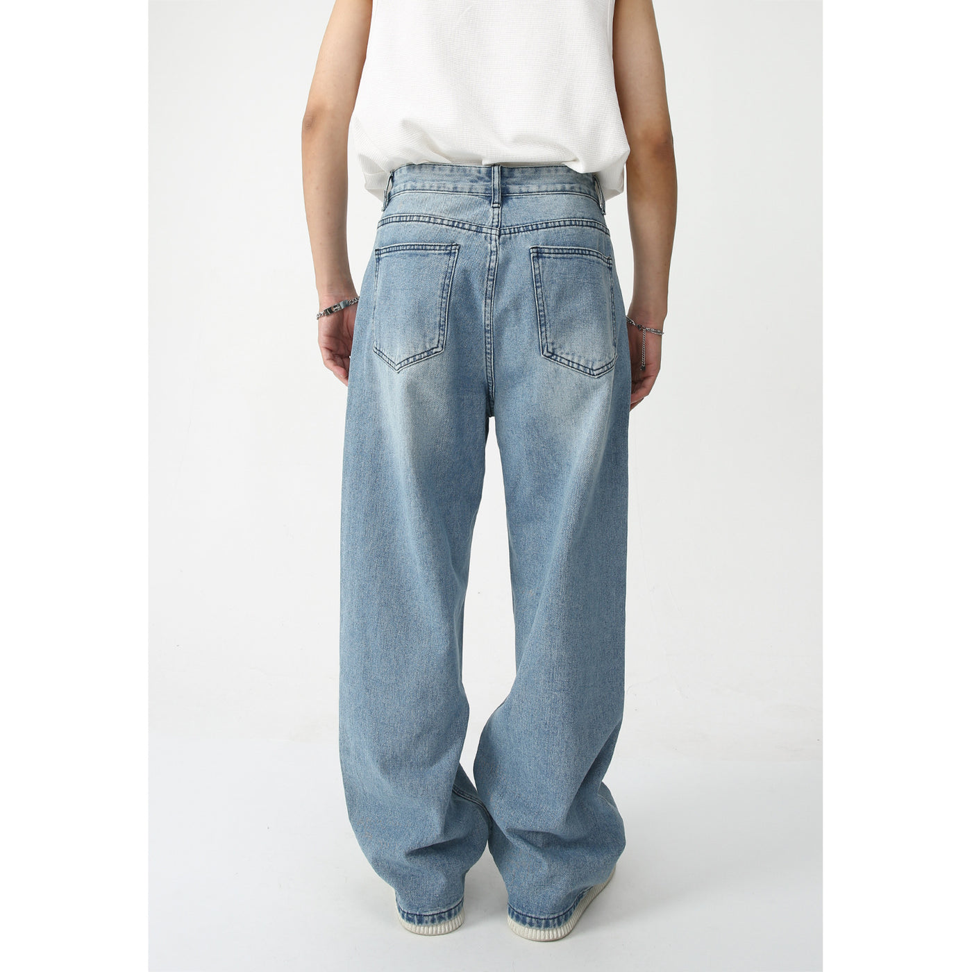 New Loose Wide-leg Mopping Jeans Personalized Digital Printing - Five Star Fynds