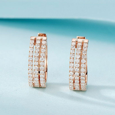 18K White Gold Natural Diamond Earrings