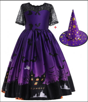 Halloween Princess Dress Halloween Printed Mesh - Five Star Fynds