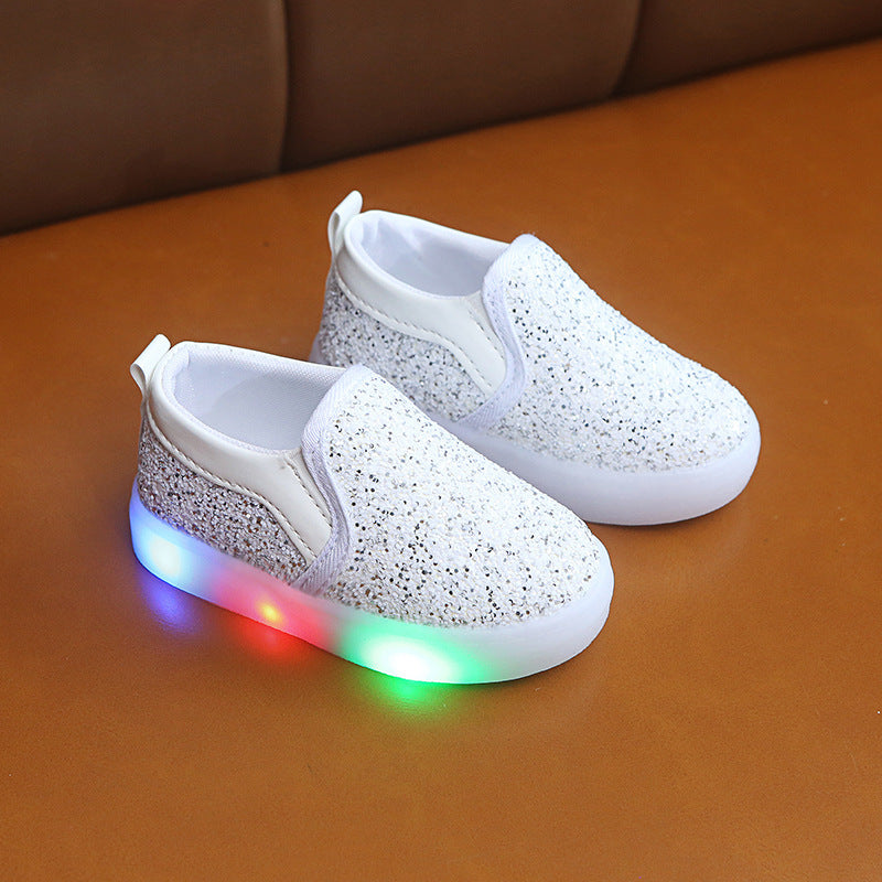 Kids Led Sneakers Lighted Baby Toddler Sneakers Sequin Girl Light Shoes