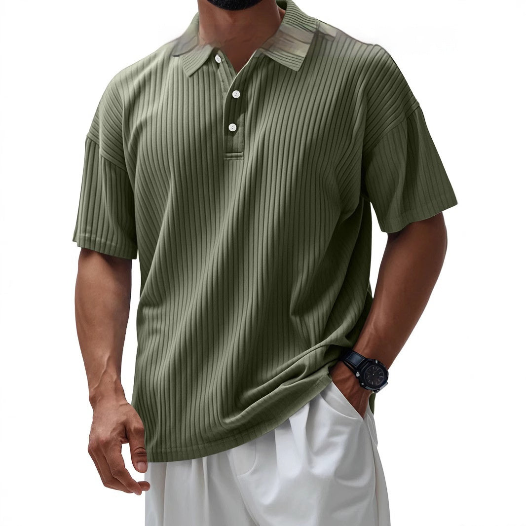 Printed Men's Loose Trendy Short Sleeve Lapel Shirt - Five Star Fynds