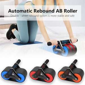 Double Wheel Abdominal Exerciser Women Men Automatic Rebound Ab Wheel Roller Waist Trainer Gym Sports Home Exercise Devices - Five Star Fynds