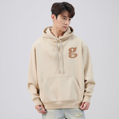 Printed Pullover Hooded Long Sleeves Men's Sweater