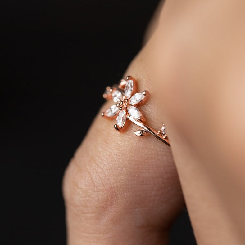 Floral Wedding Band For Women.