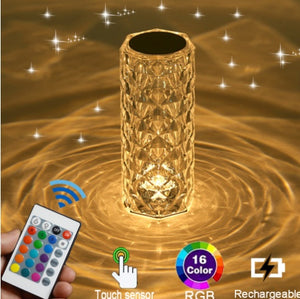 Creative Crystal Diamond Table Lamp Rechargeable Acrylic Bedroom Bedside - Five Star Fynds